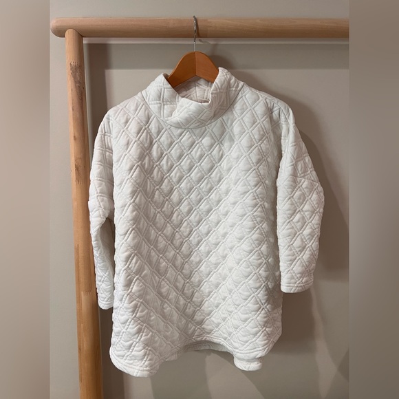 Tuckernuck Sport Ally white quilted funnel neck swing sweatshirt XL XXL - Picture 2 of 4